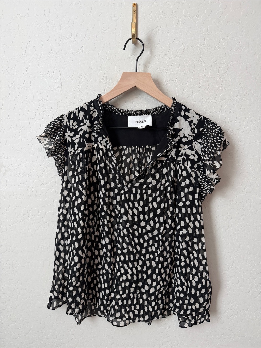 ba&sh Bronx Sheer Blouse size XS - Picture 5 of 9